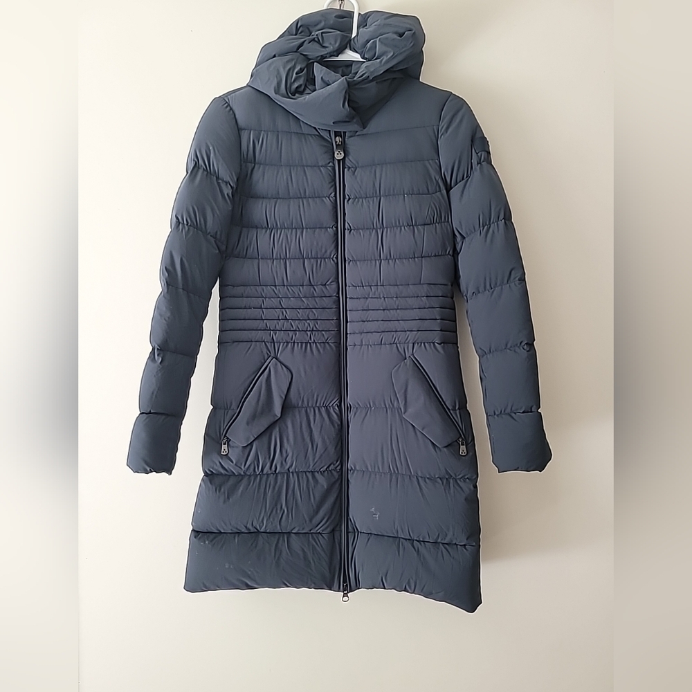 Peuterey Blue Puffer Coat with Hoodie